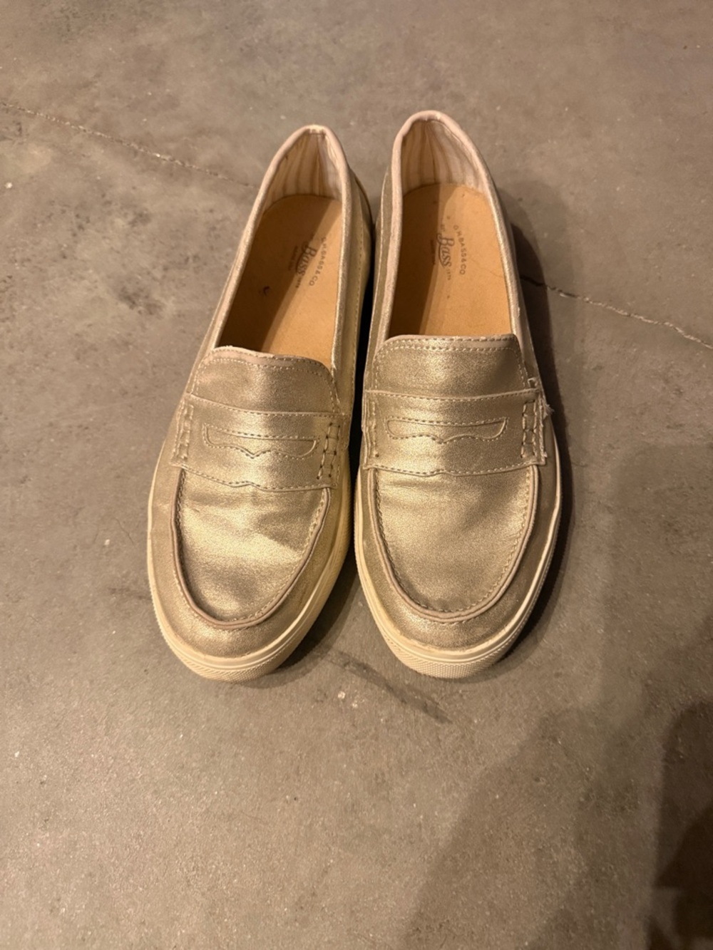 G.H. Bass & Co. Metallic Gold Slip-On Loafers
